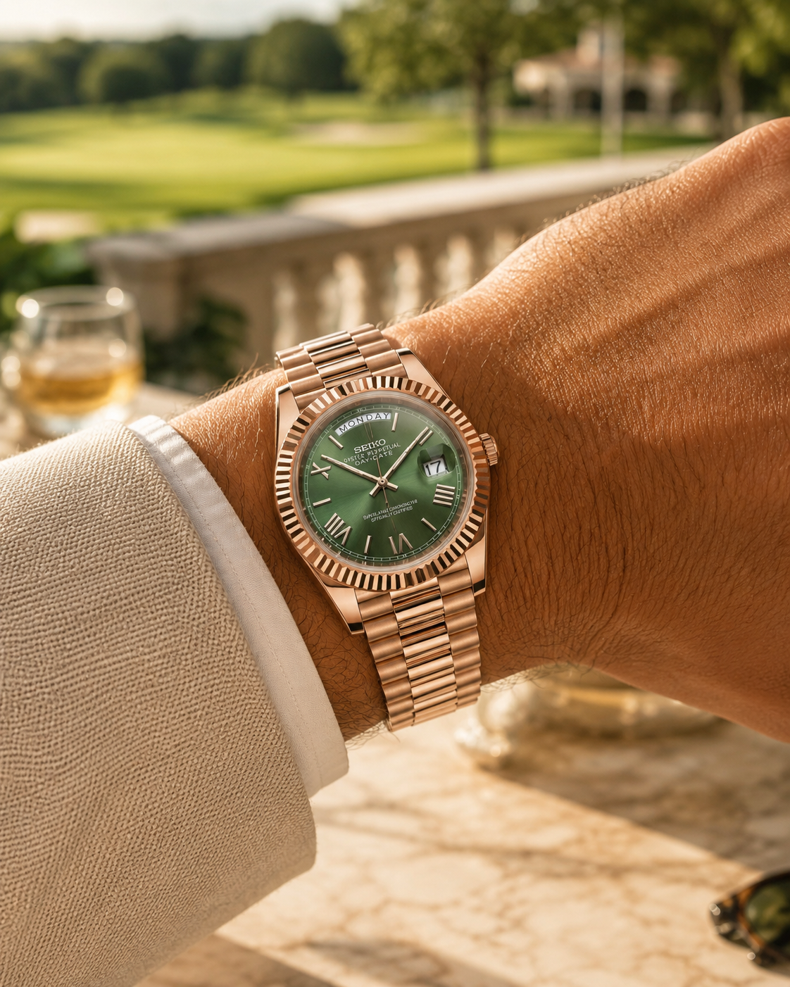 S-Day_Date Mint Green Rose Gold