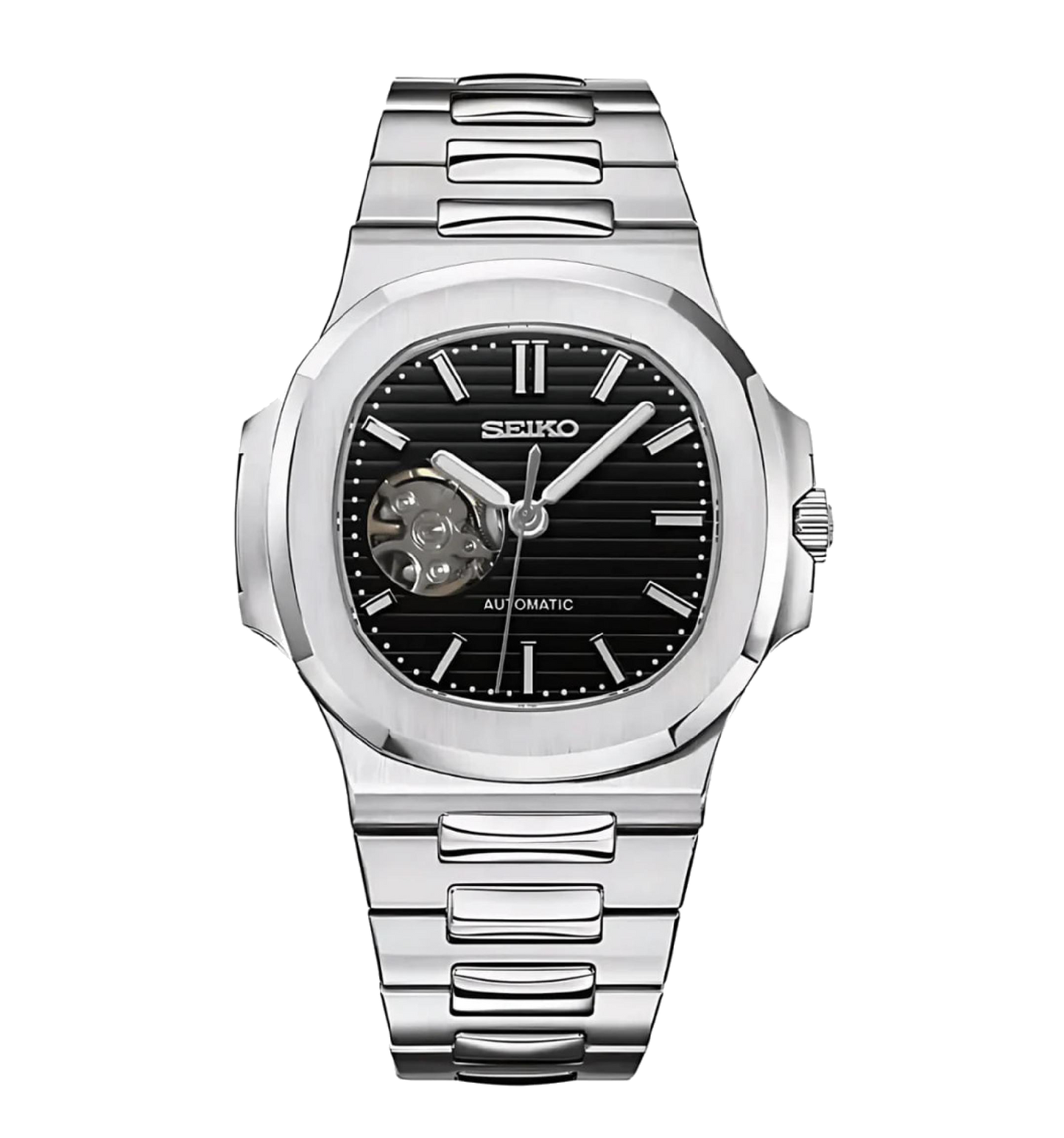 S-Nautilus (Open Heart) Silver Black