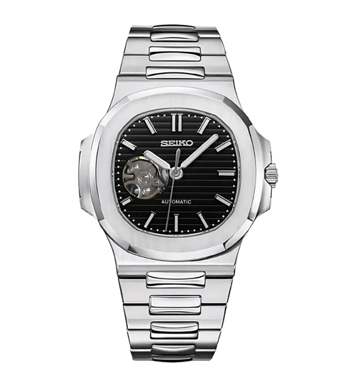 S-Nautilus (Open Heart) Silver Black