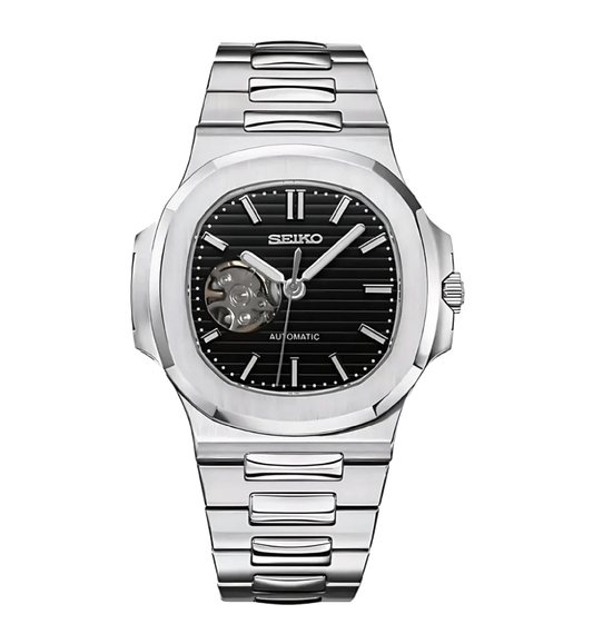 S-Nautilus (Open Heart) Silver Black